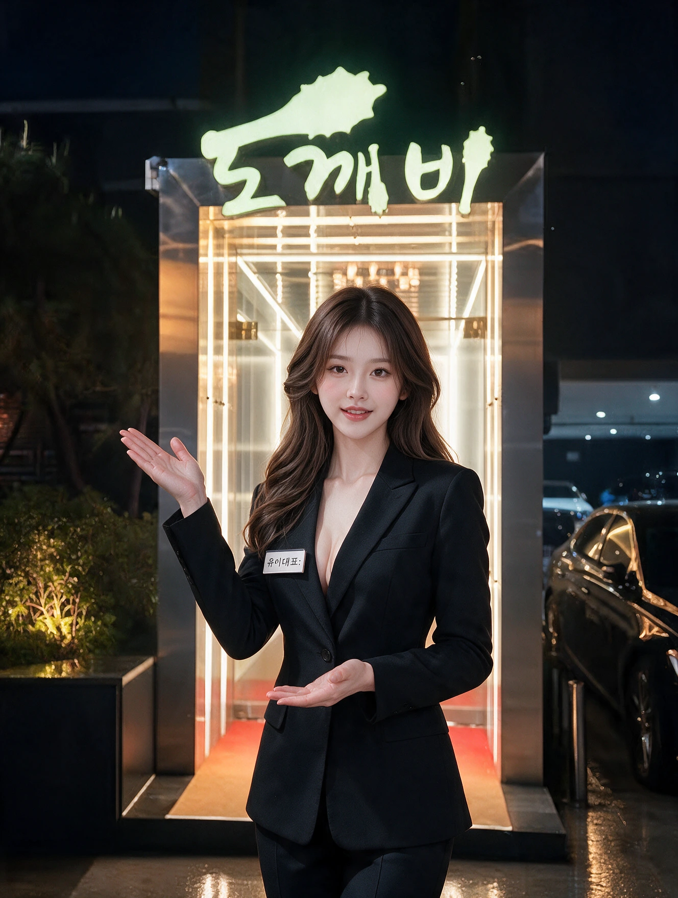 강남 도깨비 유이 대표 — 강남쩜오 도깨비 입구 앞에서